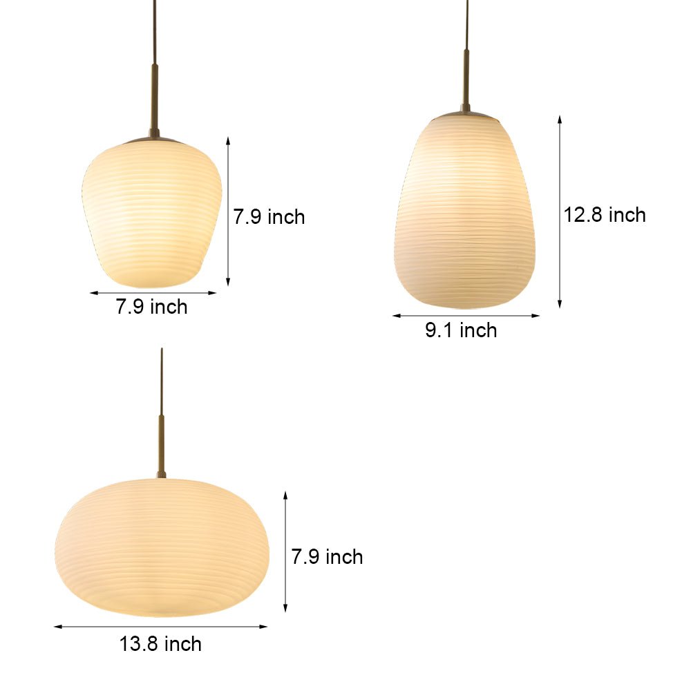 Elegant White Glass Pendant Light Fixture for Modern Dining Room Decor