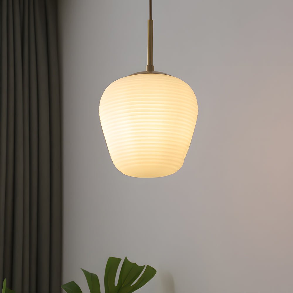 Elegant White Glass Pendant Light Fixture for Modern Dining or Living Room