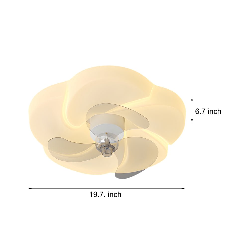 Elegant Floral Design 3-Speed Dimming LED Ceiling Fan for Bedrooms