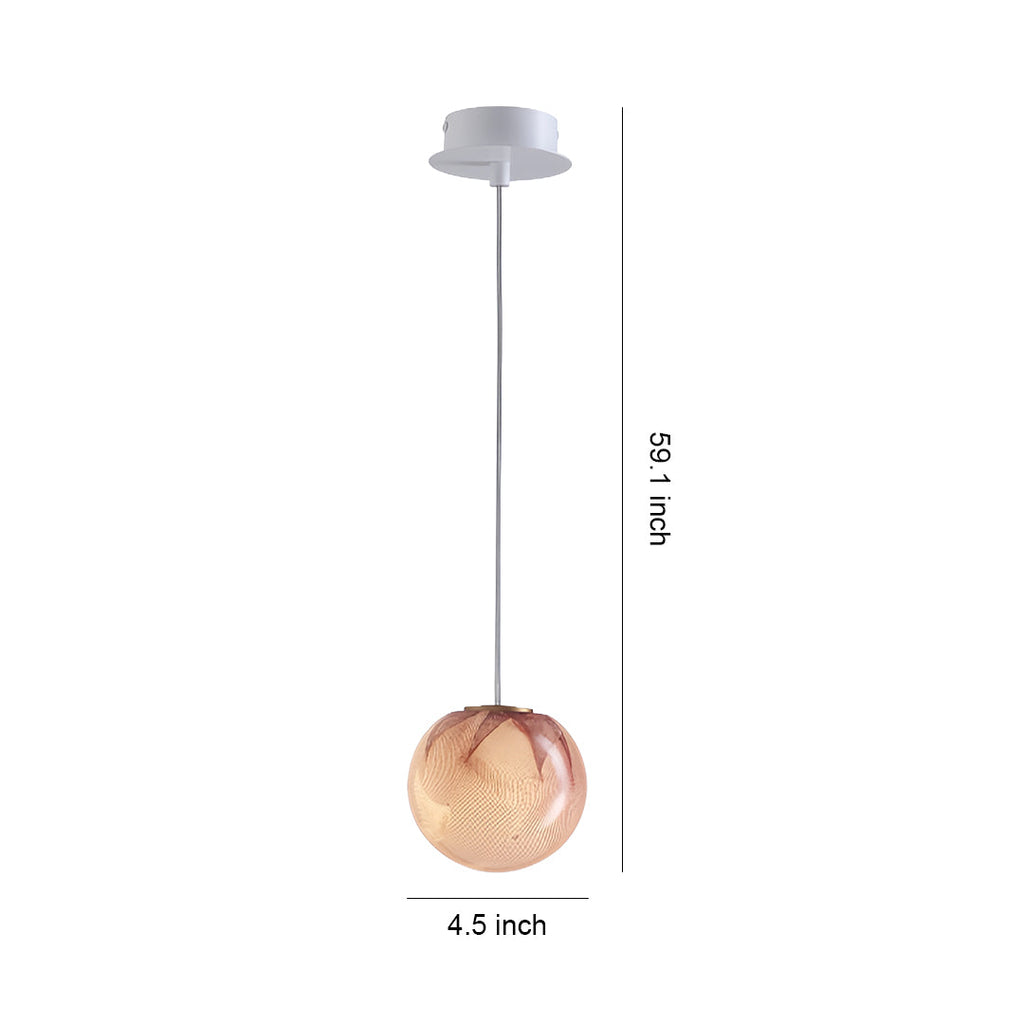 Modern Clear Glass Globe Pendant Light for Kitchen or Dining Spaces