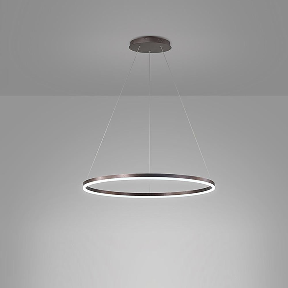 Sleek Black LED Ring Chandelier Fixture in Durable Aluminum for Modern Spaces