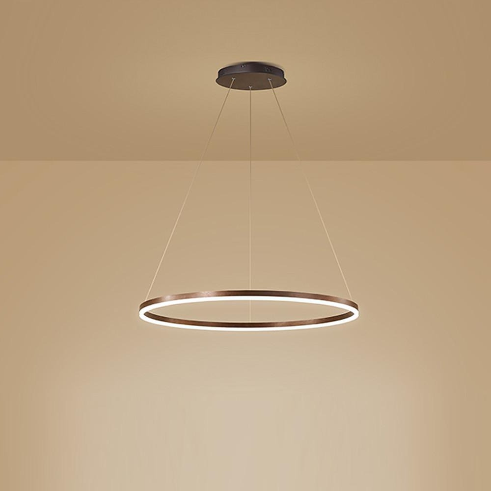 Sleek Black LED Ring Chandelier Fixture in Durable Aluminum for Modern Spaces