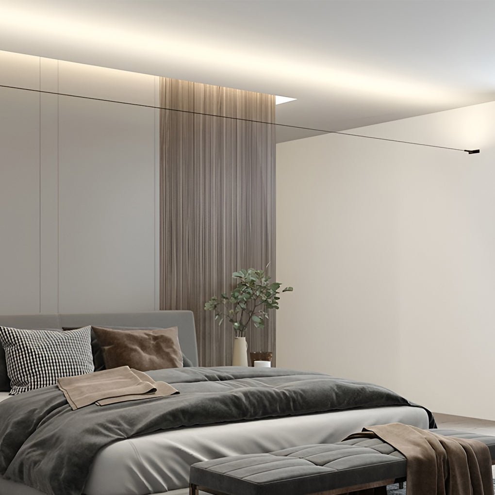Rotatable Modern Black COB Linear Light Fixture for Living Room Decor