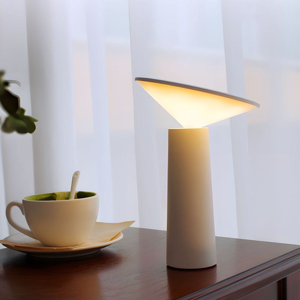 Adjustable USB Rechargeable LED Desk Lamp in Sleek Black Metal for Home Office