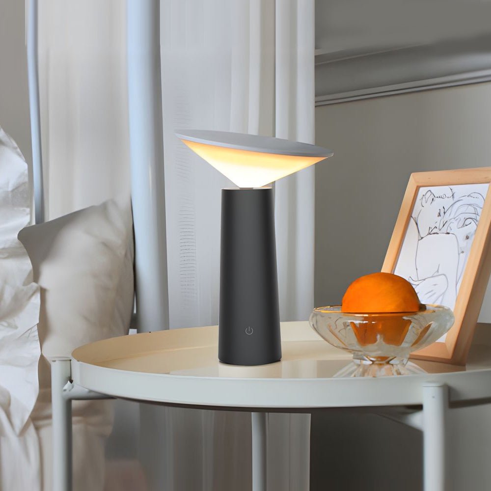 Adjustable USB Rechargeable LED Desk Lamp in Sleek Black Metal for Home Office