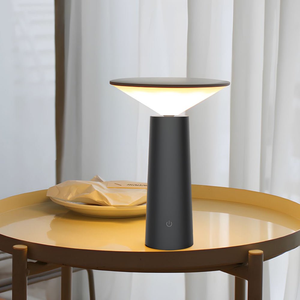 Adjustable USB Rechargeable LED Desk Lamp in Sleek Black Metal for Home Office