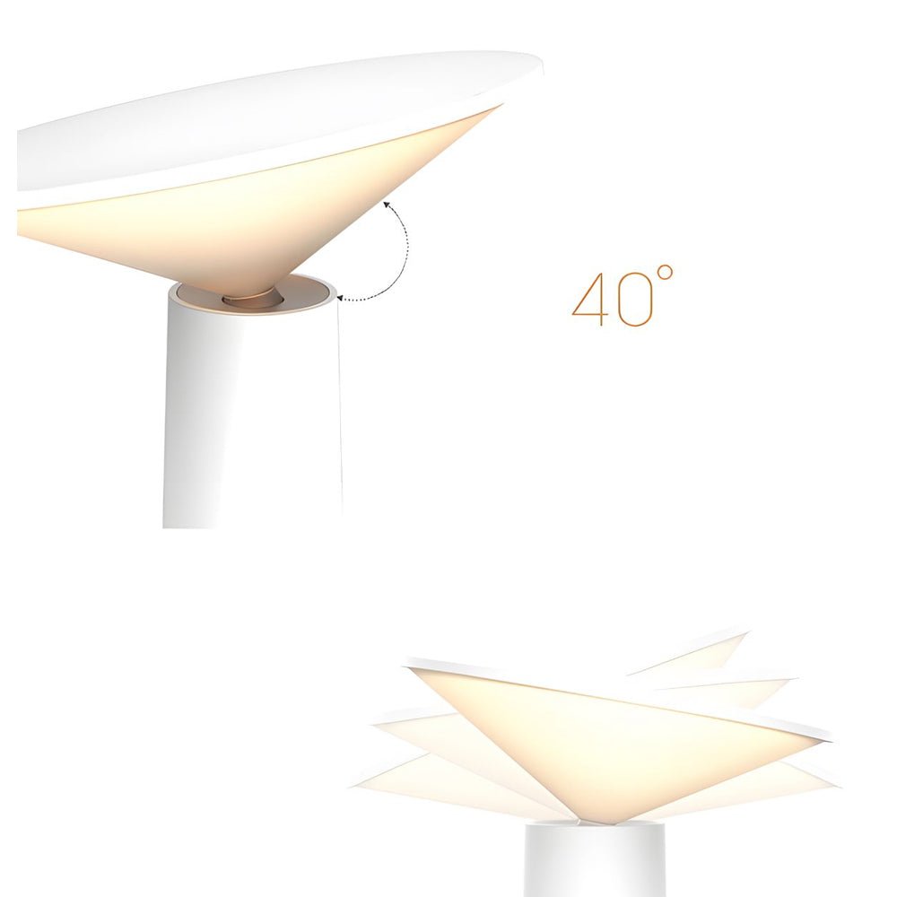 Adjustable USB Rechargeable LED Desk Lamp in Sleek Black Metal for Home Office