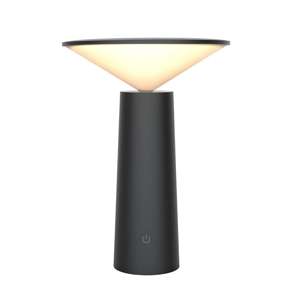 Adjustable USB Rechargeable LED Desk Lamp in Sleek Black Metal for Home Office