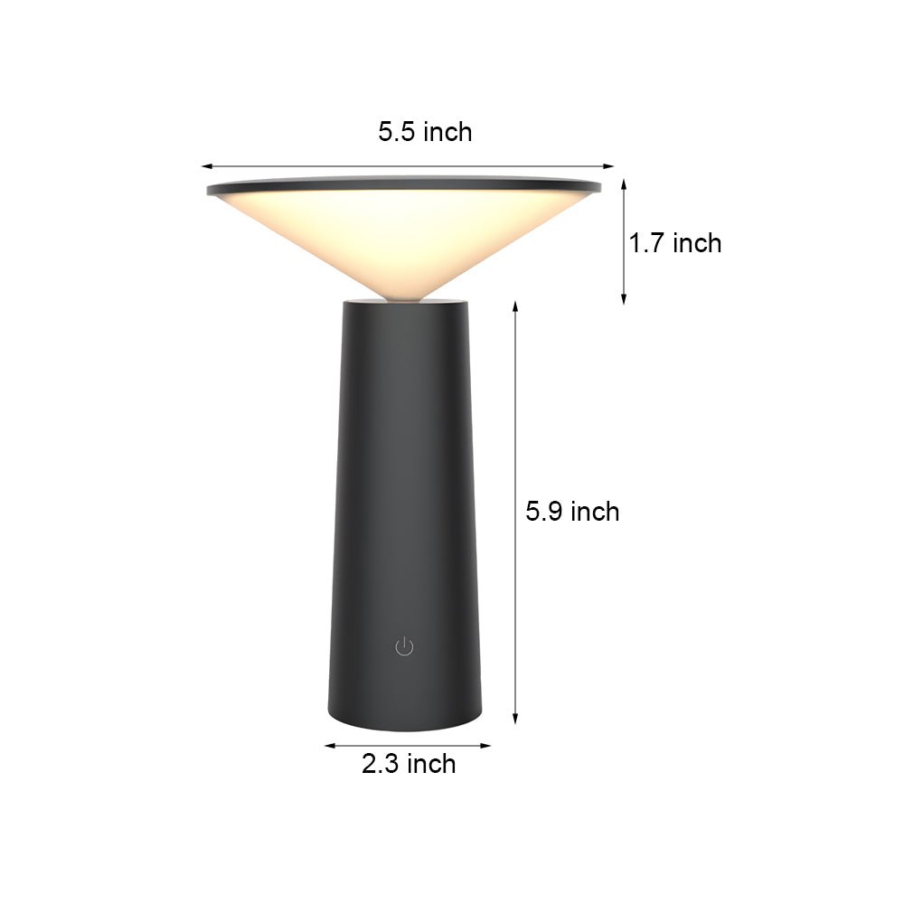 Adjustable USB Rechargeable LED Desk Lamp in Sleek Black Metal for Home Office