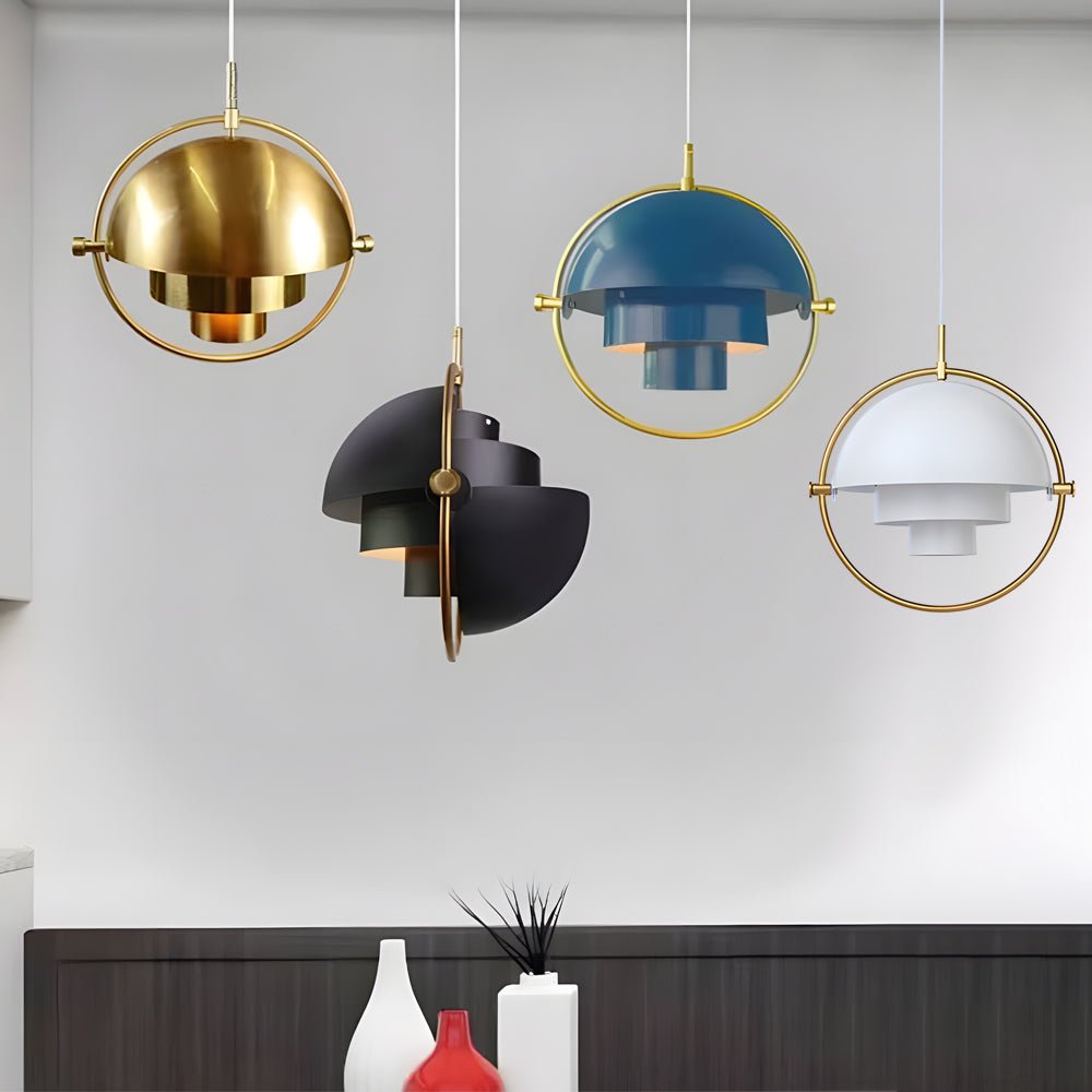 Nordic Electroplated Iron Rotating Pendant Chandelier for Modern Spaces