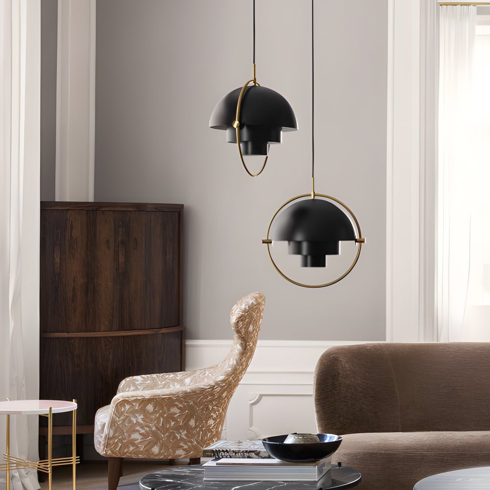 Nordic Electroplated Iron Rotating Pendant Chandelier for Modern Spaces