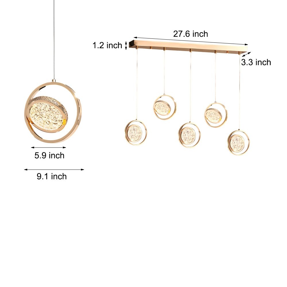 Stylish Acrylic 270° Rotating 3-Step Dimming Pendant Light for Modern Spaces
