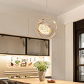 Modern White Acrylic 3-Step Dimming Rotating Pendant Light for Living Room