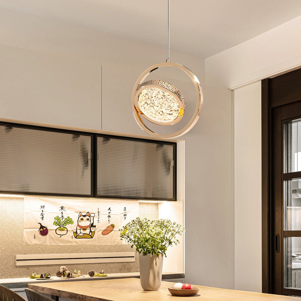 Stylish Acrylic 270° Rotating 3-Step Dimming Pendant Light for Modern Spaces