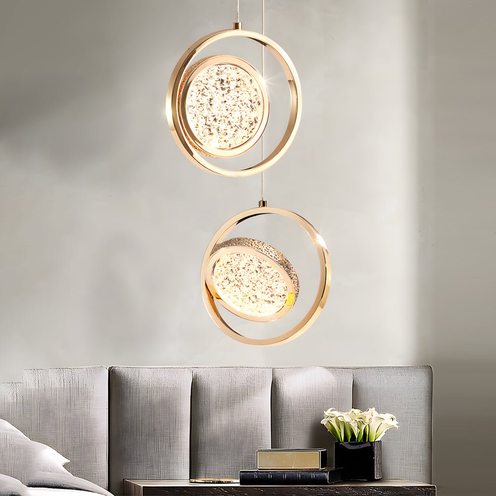 Stylish Acrylic 270° Rotating 3-Step Dimming Pendant Light for Modern Spaces