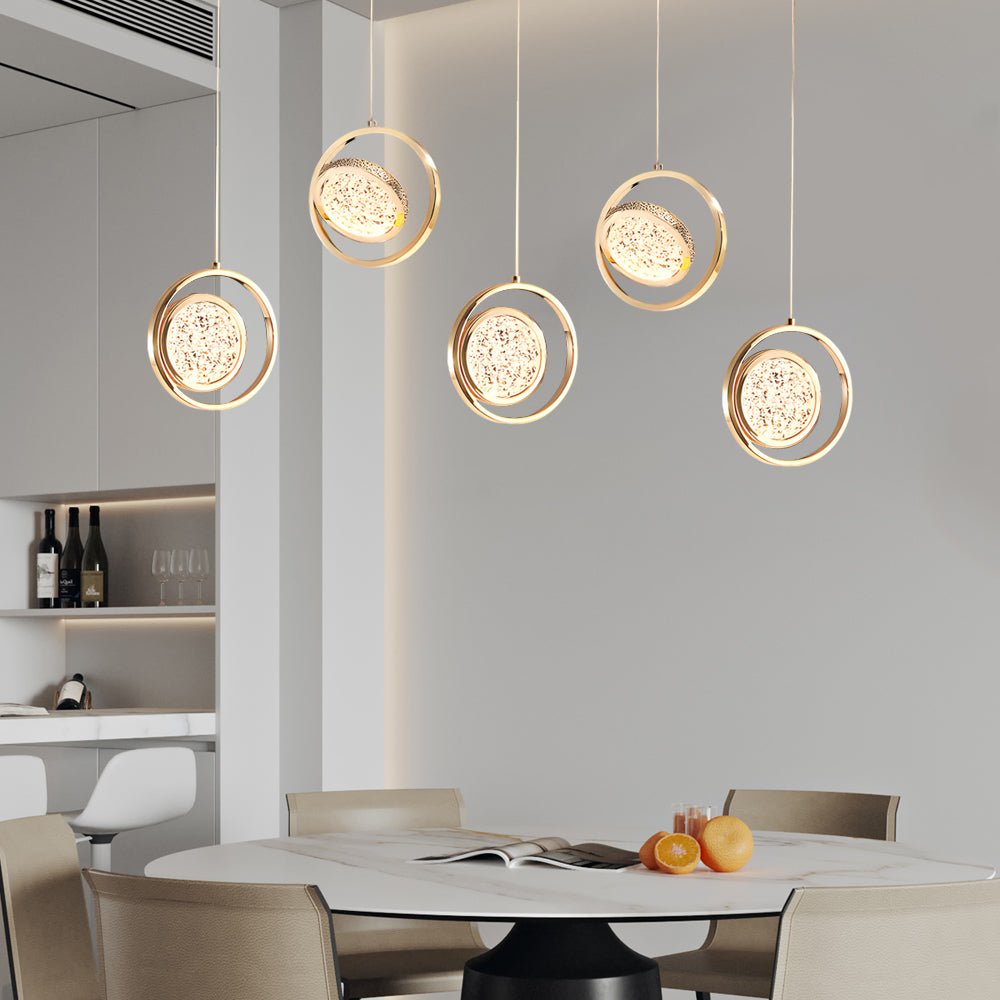 Modern White Acrylic 3-Step Dimming Rotating Pendant Light for Living Room