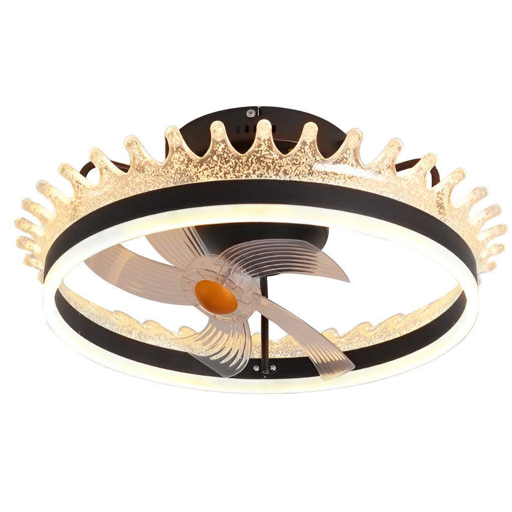 Modern White 360° Rotating Dimmable LED Ceiling Fan Light with Remote