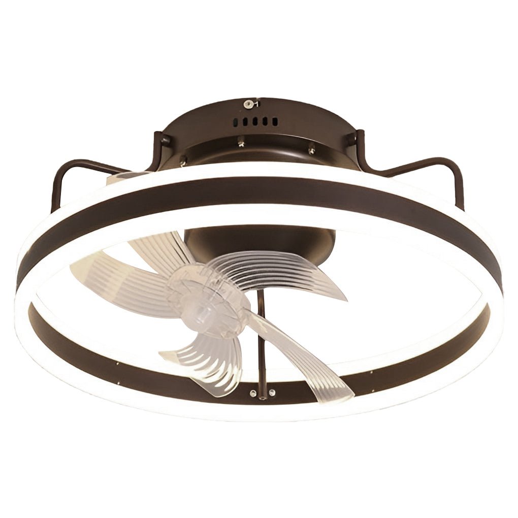 Modern White 360° Rotating Dimmable LED Ceiling Fan Light with Remote