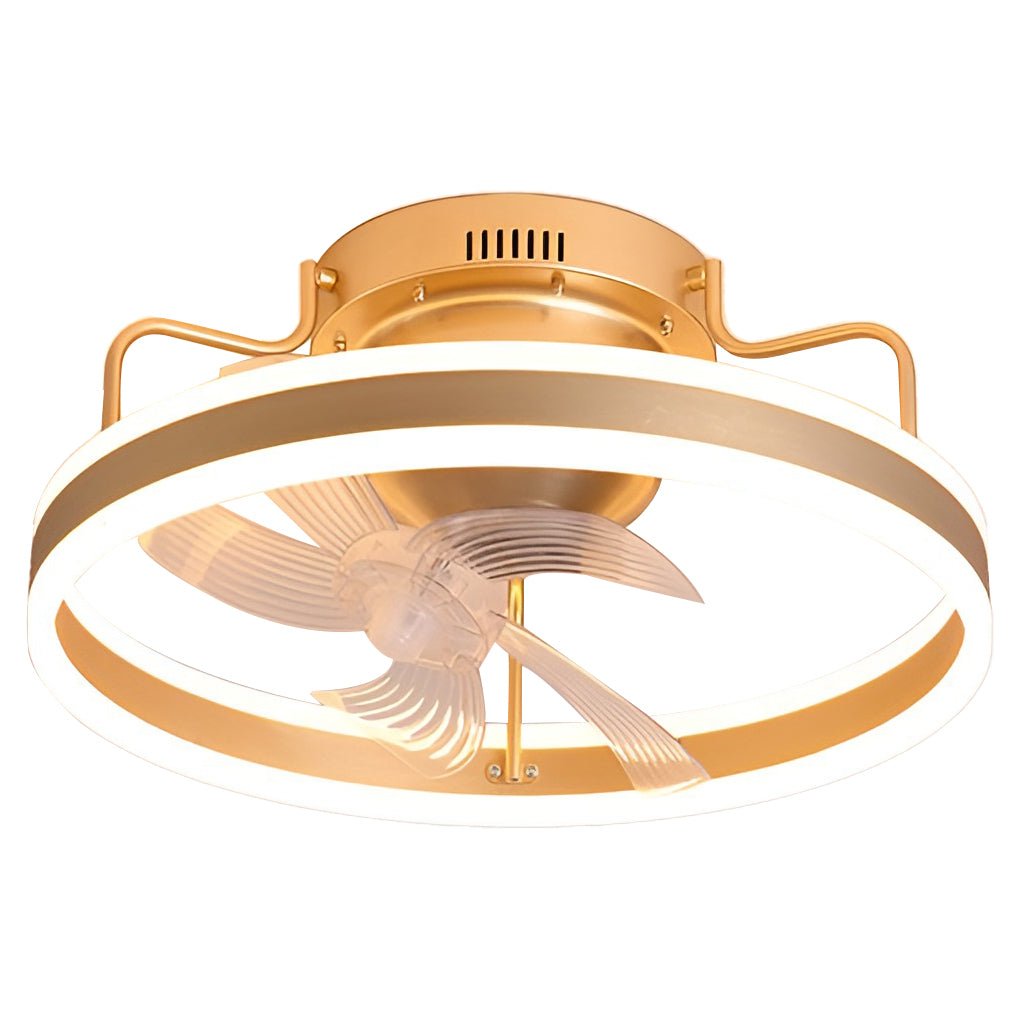 Modern White 360° Rotating Dimmable LED Ceiling Fan Light with Remote