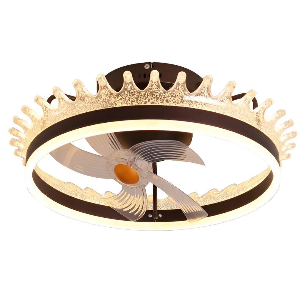Modern White 360° Rotating Dimmable LED Ceiling Fan Light with Remote