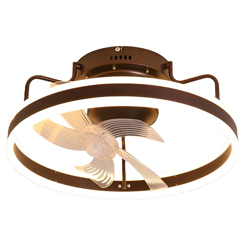 Modern White 360° Rotating Dimmable LED Ceiling Fan Light with Remote