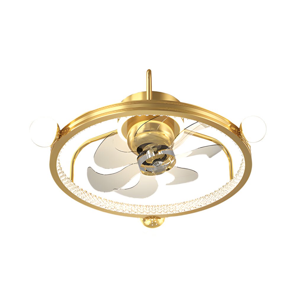 Modern White Round Acrylic Bladeless Ceiling Fan Light for Living Room