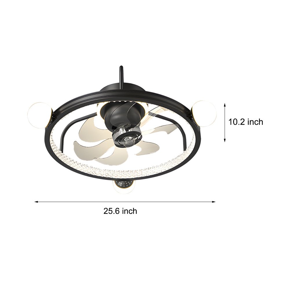 Modern White Round Acrylic Bladeless Ceiling Fan Light for Living Room