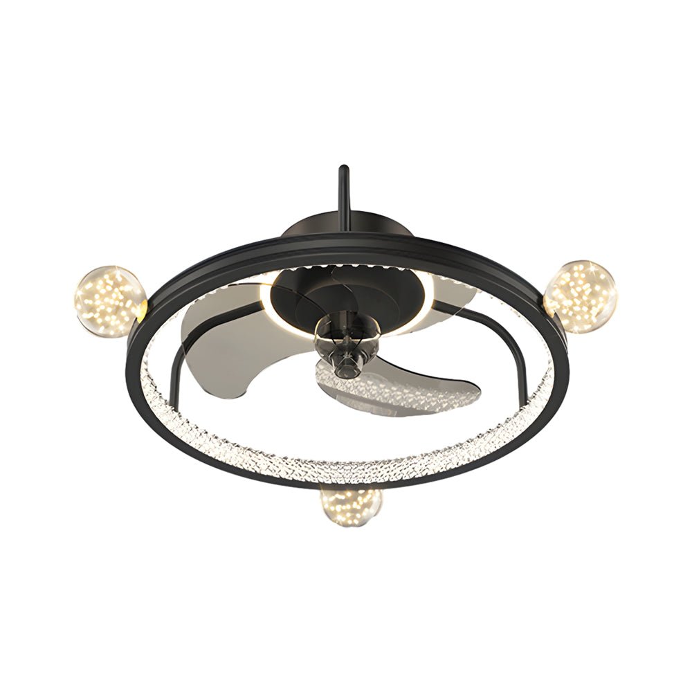 Modern White Round Acrylic Bladeless Ceiling Fan Light for Living Room