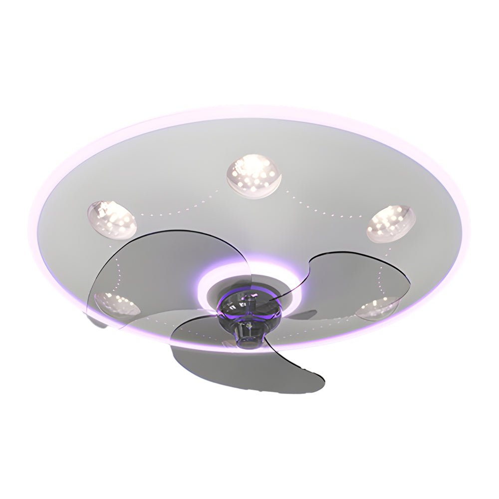Modern Round Acrylic 3-Step Dimming Ceiling Fan & Light for Living Room