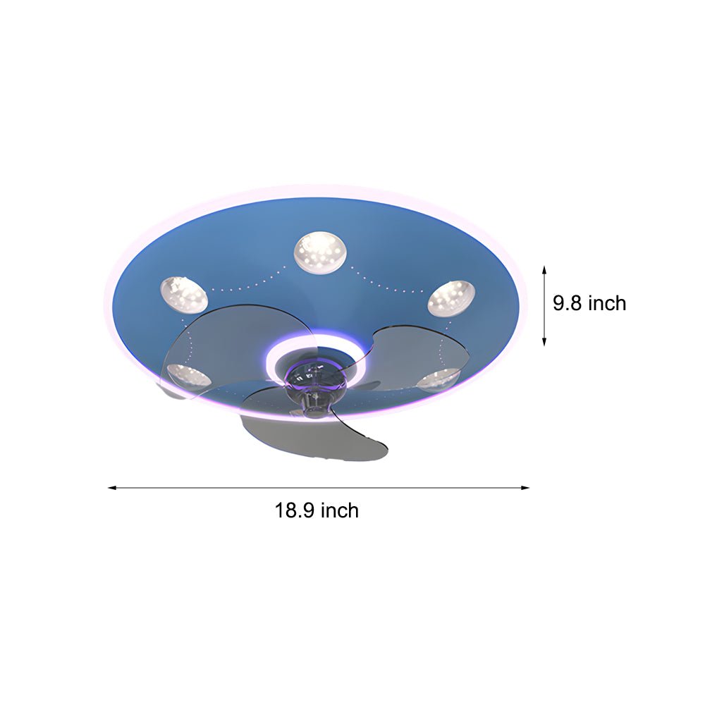 Modern Round Acrylic 3-Step Dimming Ceiling Fan & Light for Living Room
