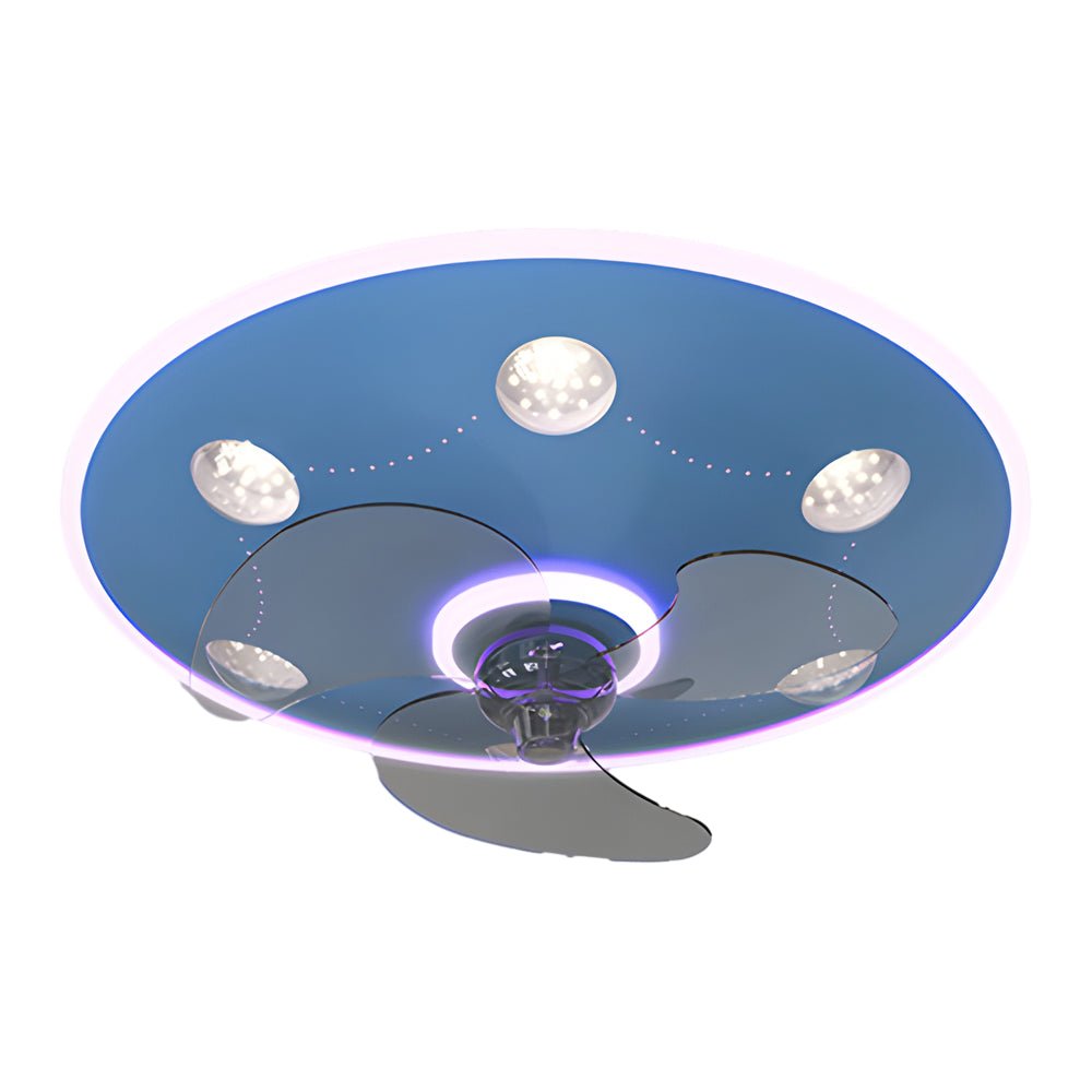 Modern Round Acrylic 3-Step Dimming Ceiling Fan & Light for Living Room