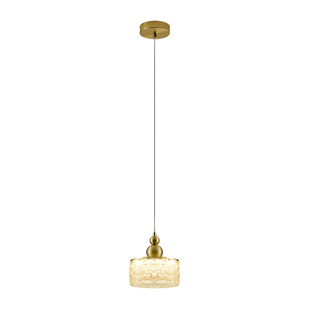 Modern Round Acrylic Ice Texture Pendant Light for Living Room Dining Room