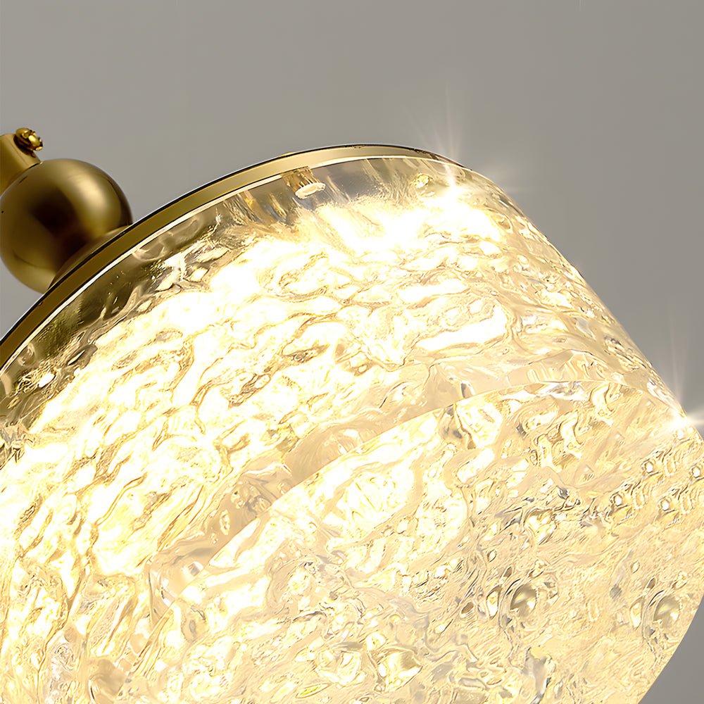 Modern Round Acrylic Ice Texture Pendant Light for Living Room Dining Room