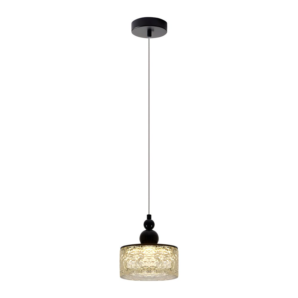 Modern Round Acrylic Ice Texture Pendant Light for Living Room Dining Room
