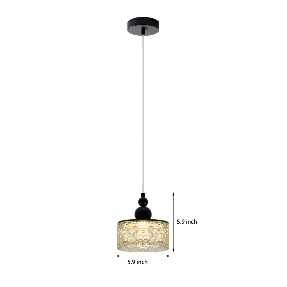 Modern Round Acrylic Ice Texture Pendant Light for Living Room Dining Room