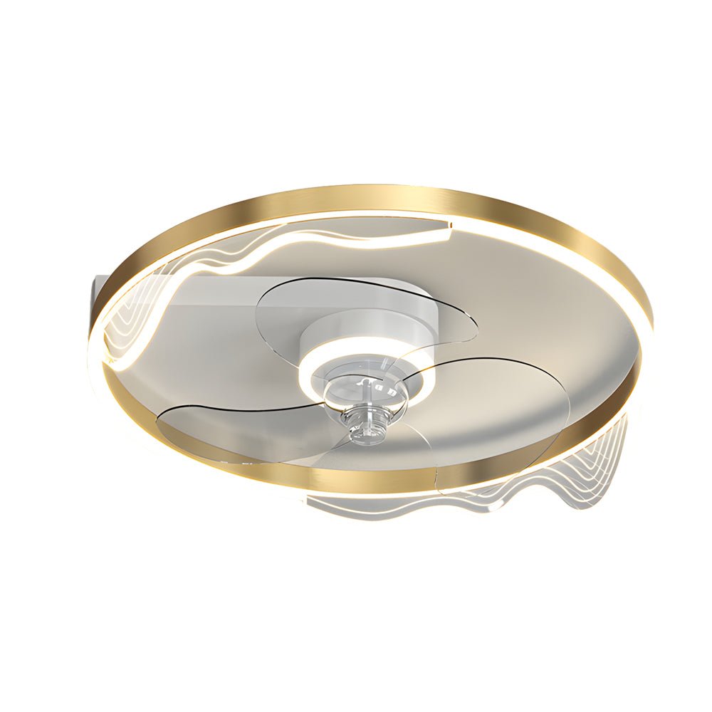 Stylish Round Acrylic LED Ceiling Fan with Dimming for Modern Rooms
