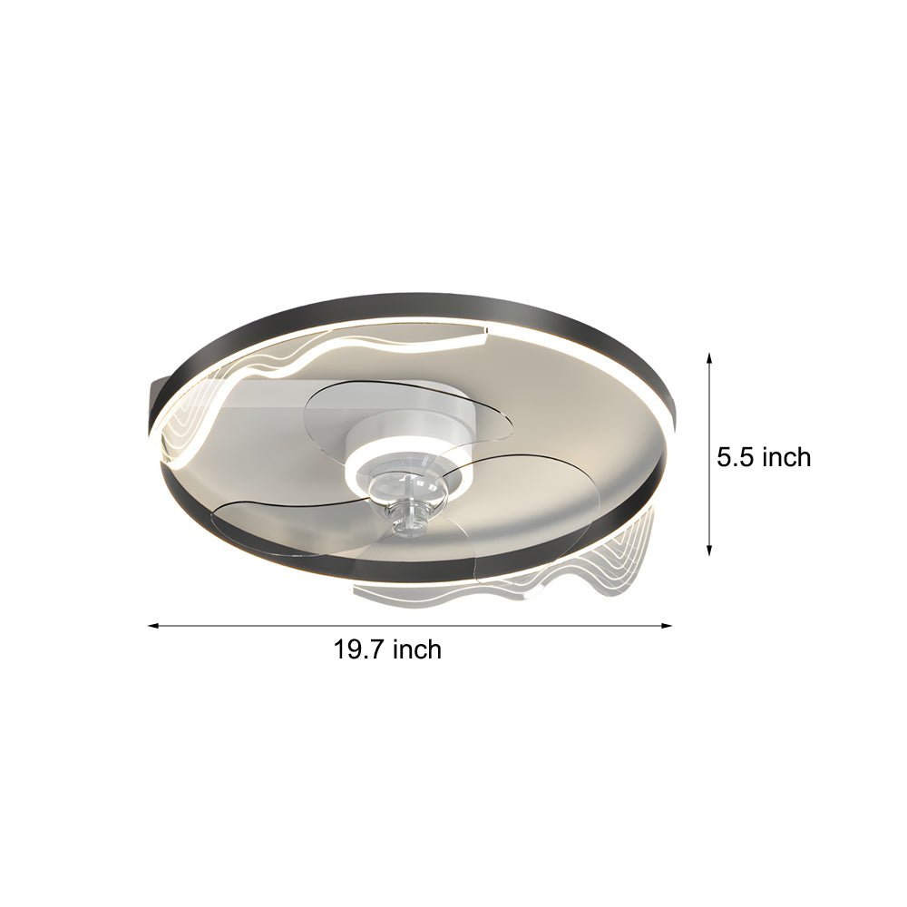 Stylish Round Acrylic LED Ceiling Fan with Dimming for Modern Rooms