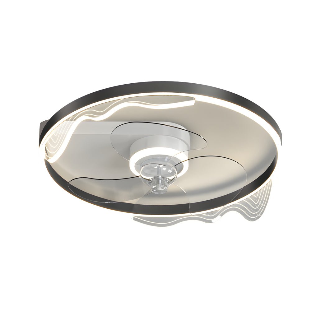 Stylish Round Acrylic LED Ceiling Fan with Dimming for Modern Rooms