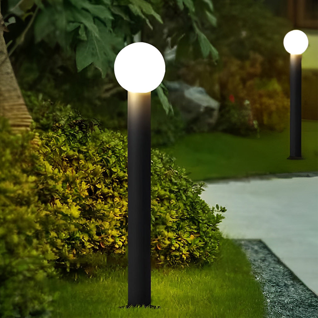 Modern White Round Bollard LED Lights for Outdoor Pathway Lighting