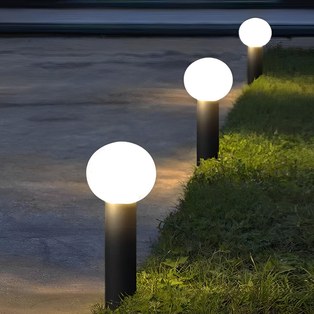 Elegant Round LED Bollard Lights with Spherical Lampshade for Outdoors