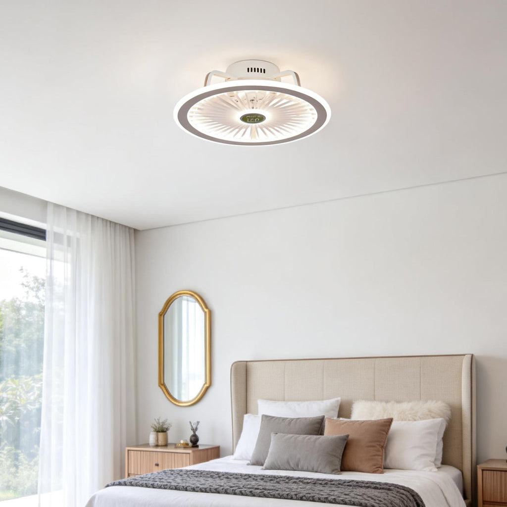 Stylish White LED Ceiling Fan Light for Contemporary Living Rooms