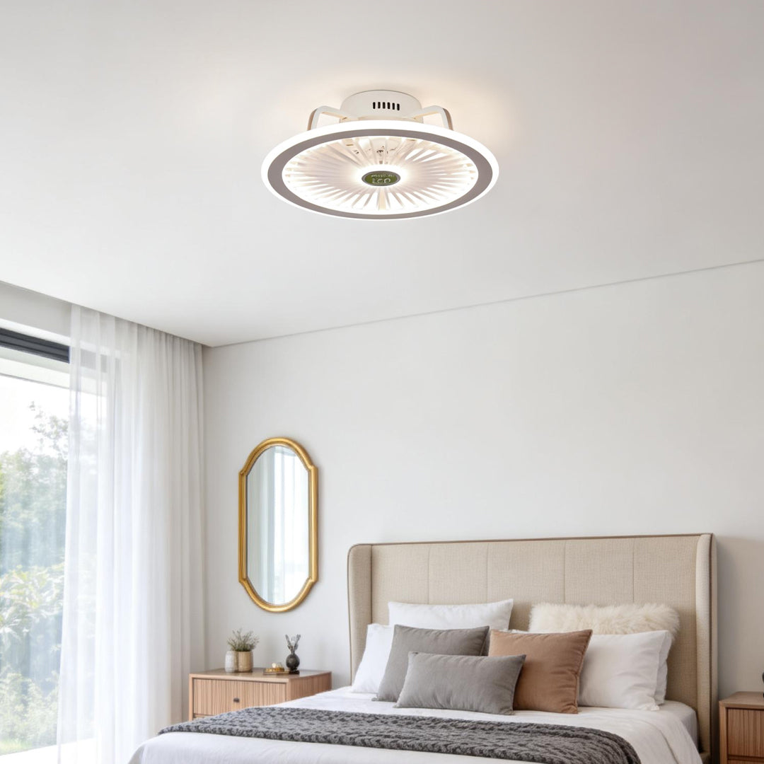 Stylish White LED Ceiling Fan Light for Contemporary Living Rooms