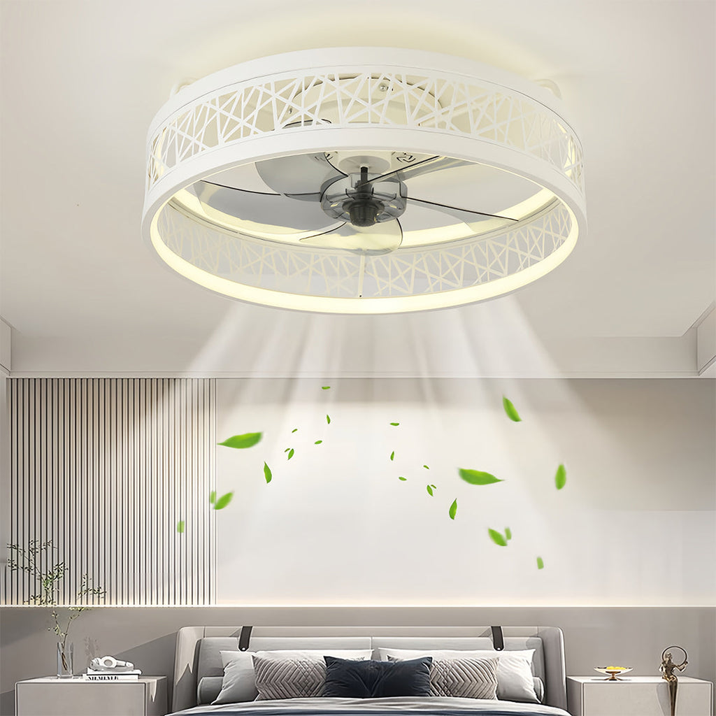 Ultra Thin Nordic Round Ceiling Fan with Light for Modern Living Rooms