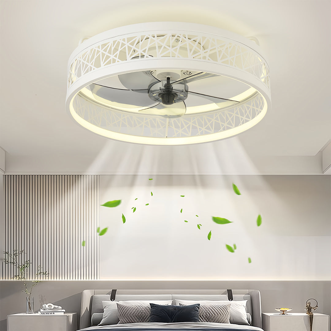 Ultra Thin Nordic Round Ceiling Fan with Light for Modern Living Rooms
