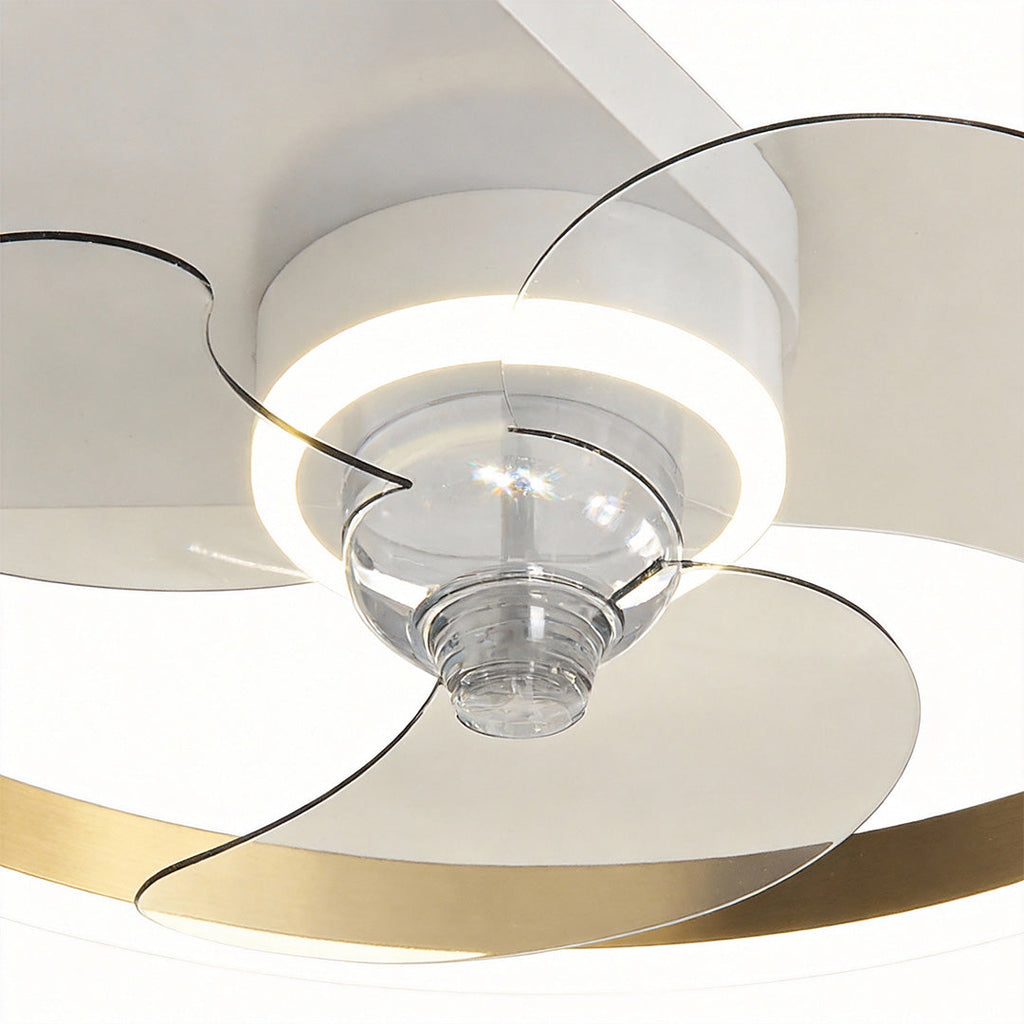 Modern White Round LED Ceiling Fan with Light for Living Room Bedroom