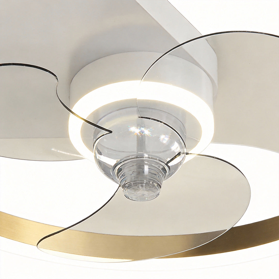 Modern White Round LED Ceiling Fan with Light for Living Room Bedroom