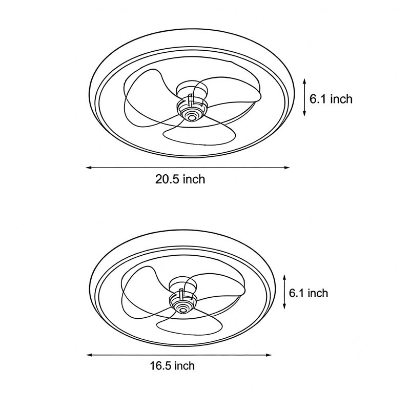 Modern White Round Ceiling Fan with Light and Remote for Living Room
