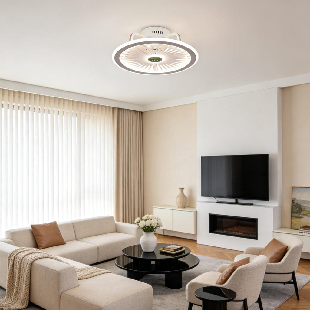 Stylish White LED Ceiling Fan Light for Contemporary Living Rooms
