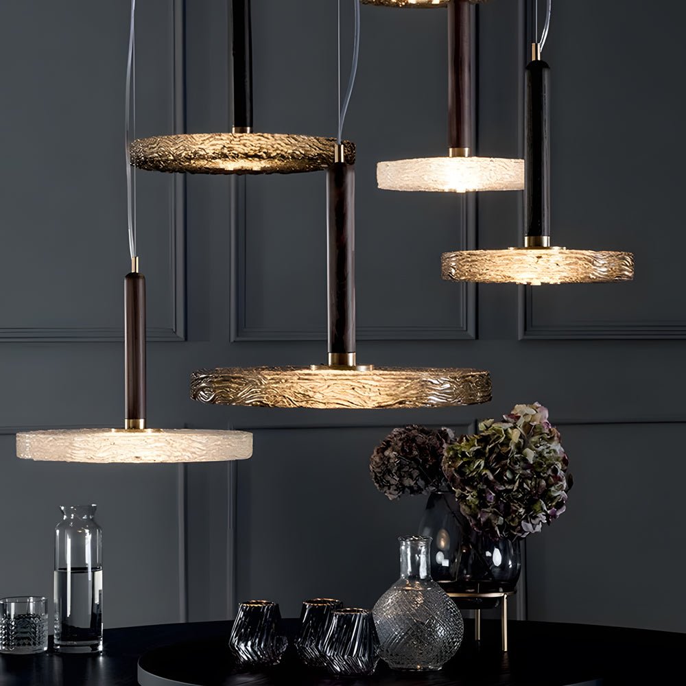 Post-Modern Clear Glass Round Chandelier Pendant Light for Dining Room