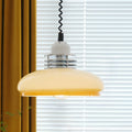 Retro Nordic Round Glass Cream Pendant Light with 3-Step Dimming for Home